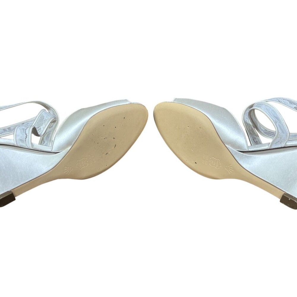 Nina Ivory Peep Toe Strappy Padded Elyana Wedge Zip Up Shoes 9.5 - Picture 4 of 6